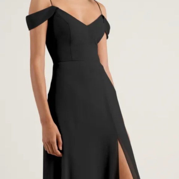 Jenny Yoo Dresses & Skirts - Jenny Yoo Black Priya v-neck off shoulder formal gown